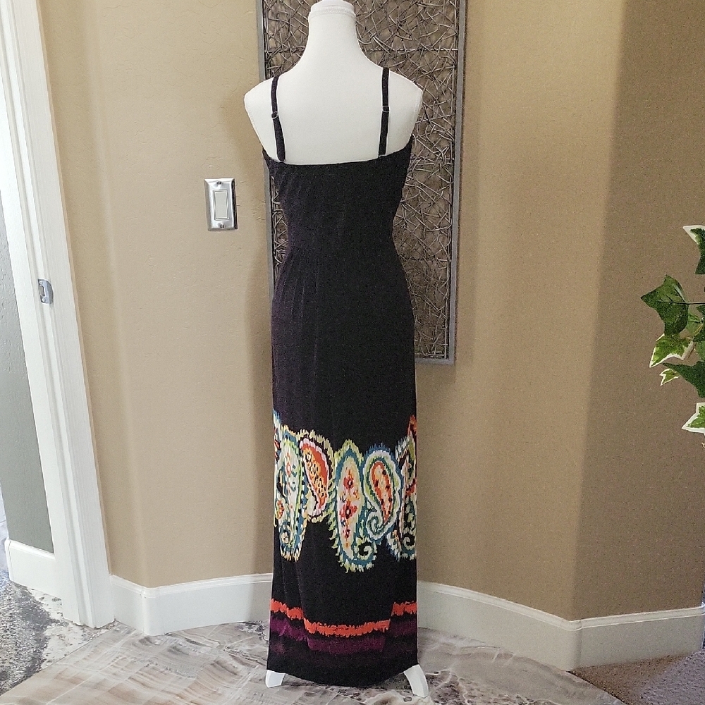 Soma Black Strapped/Strappless Maxi Dress with Colorful Patterns - Picture 3 of 6